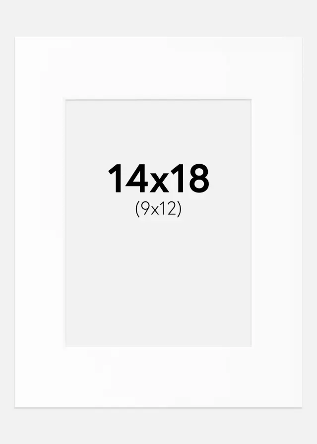 Passe-partout Blanc Standard (noyau blanc) 14x18 cm (9x12)