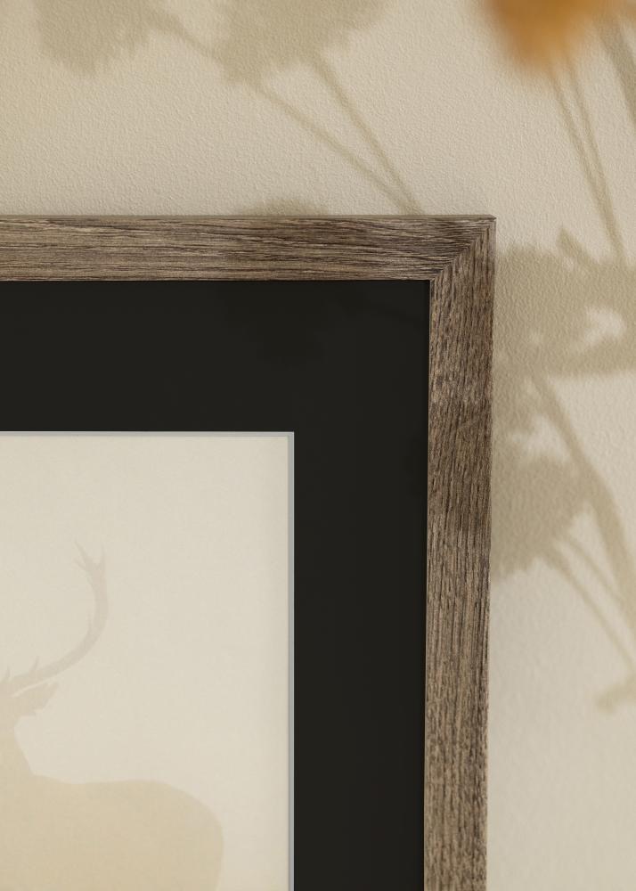 Cadre Fiorito Noyer 40x50 cm - Passe-partout Noir 12x16 pouces