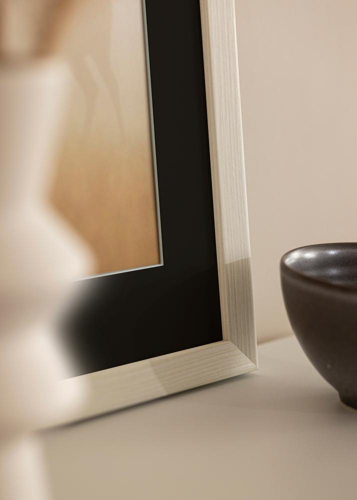 Cadre Fiorito Blanc 50x60 cm - Passe-partout Noir 37x46 cm