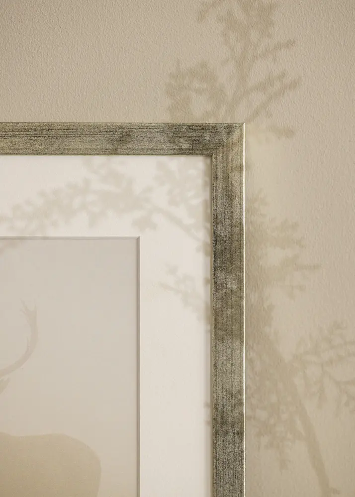 Cadre Stilren Argent 15x20 cm - Passe-partout Blanc 4x5 pouces