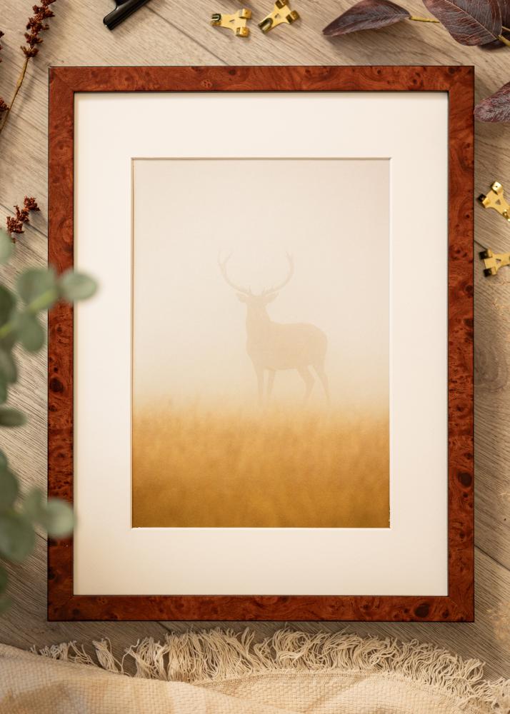 Cadre Hermes Verre acrylique Burr Walnut 70x100 cm