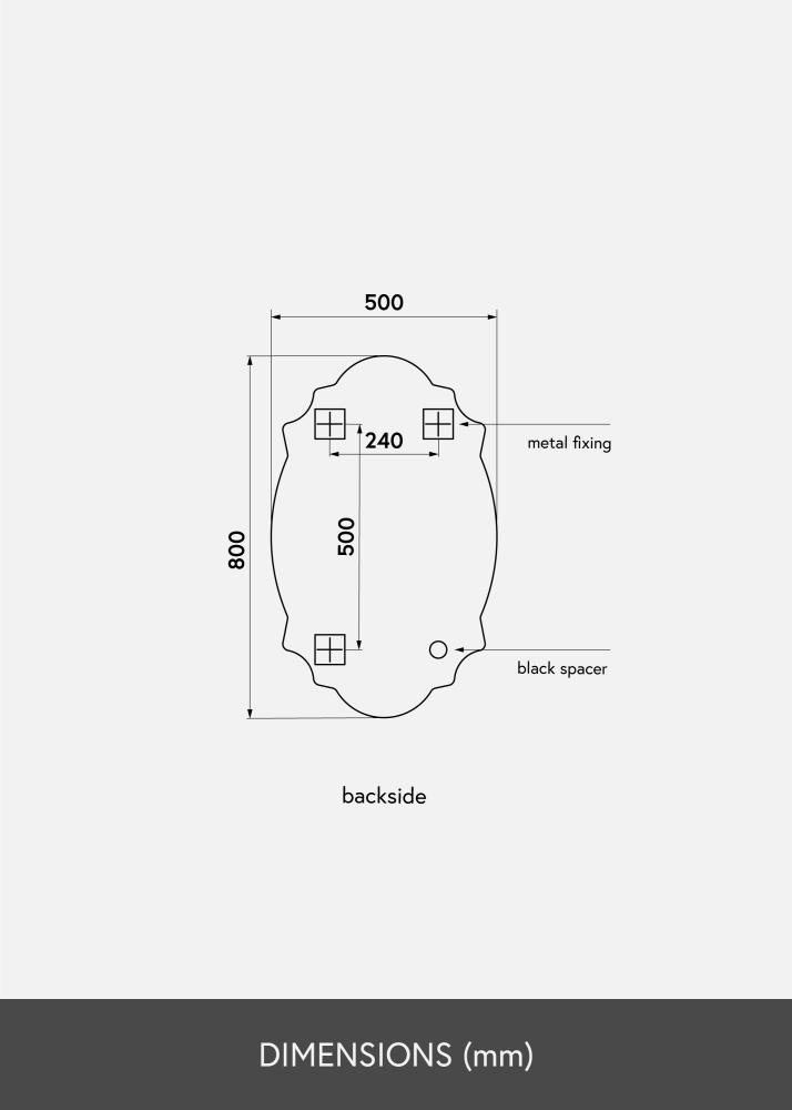 KAILA Miroir Chique 50x80 cm