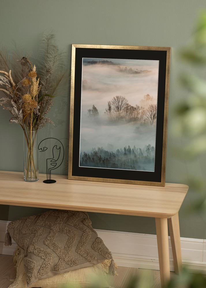 Cadre Stilren Or 18x24 cm - Passe-partout Noir 13x18 cm