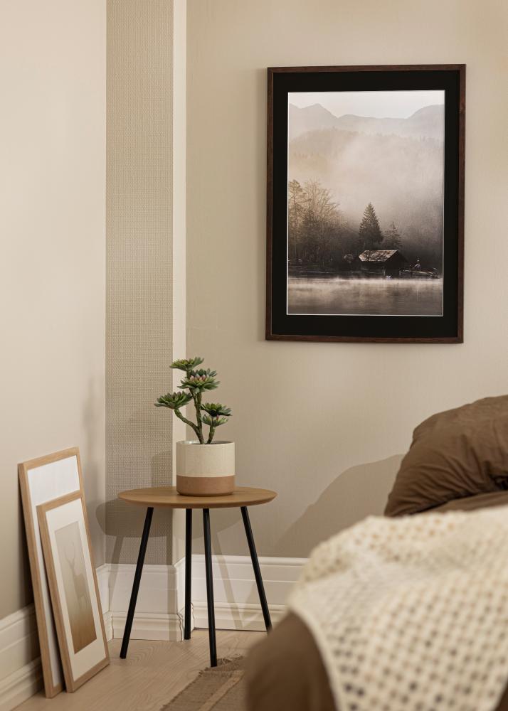 Cadre Trendy Noyer 20x25 cm - Passe-partout Noir 14x18 cm