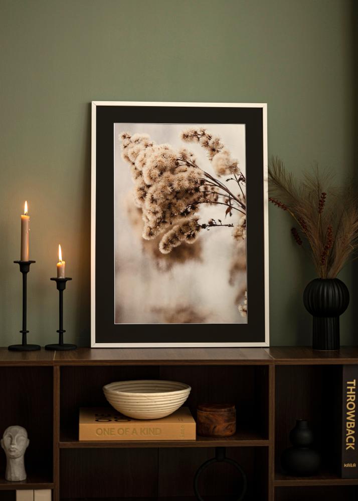 Cadre E-Line Blanc 30x40 cm - Passe-partout Noir 20x28 cm