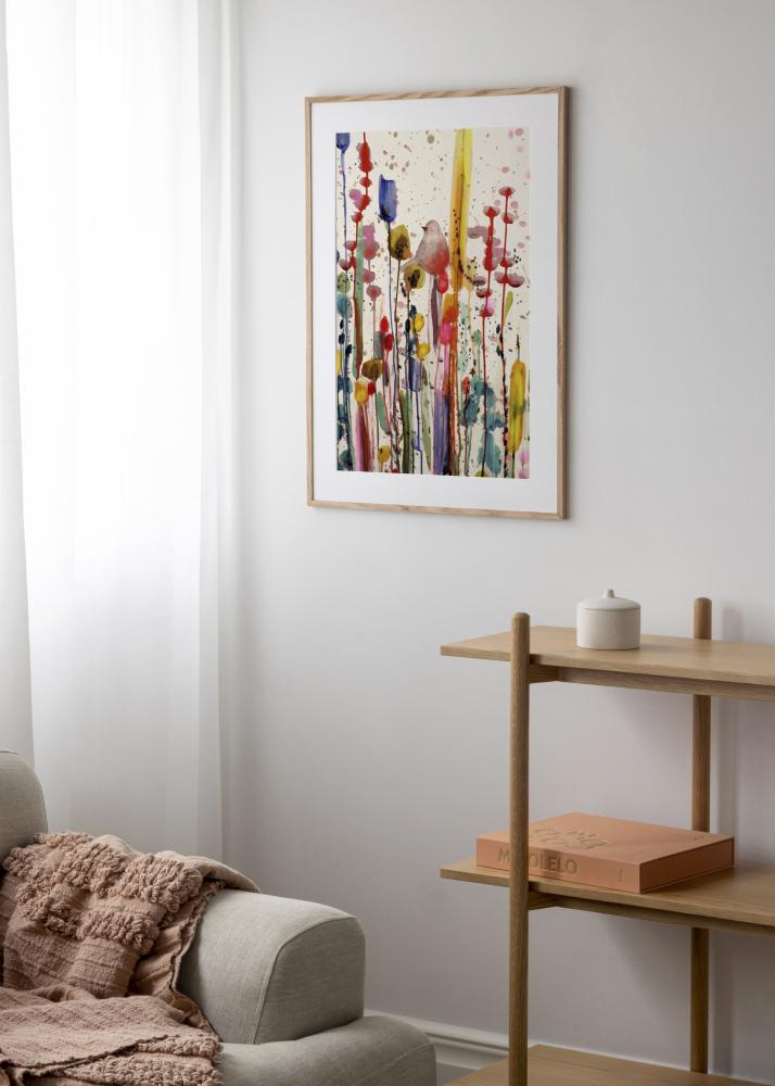 Cadre chêne étroit Acrylique 32x32 cm