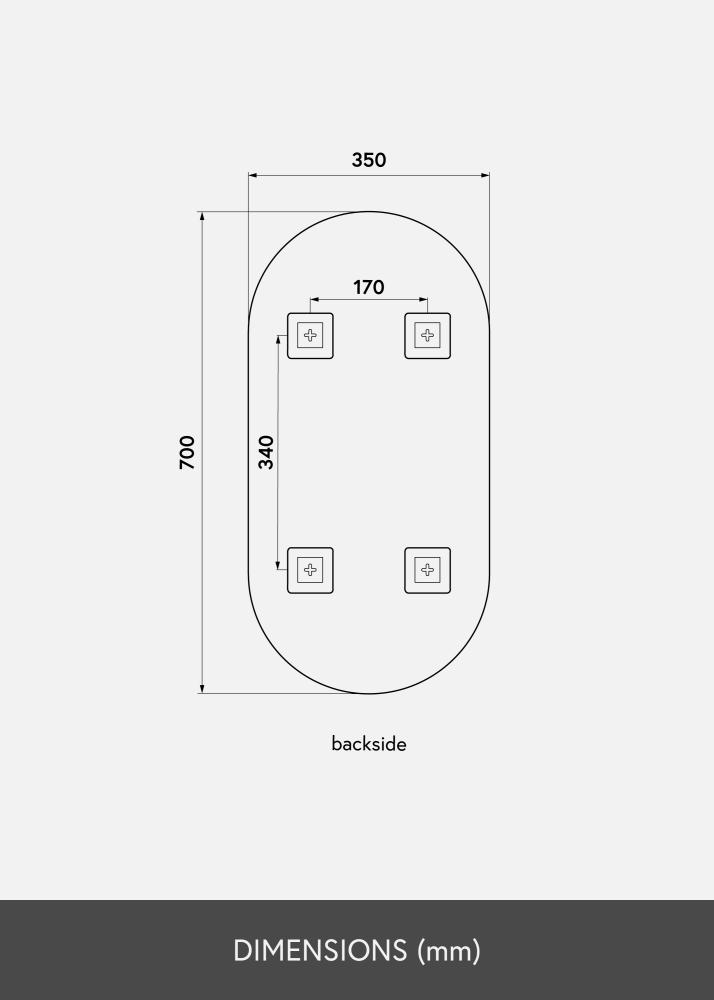 KAILA Miroir Oval Rose Gold 35x70 cm