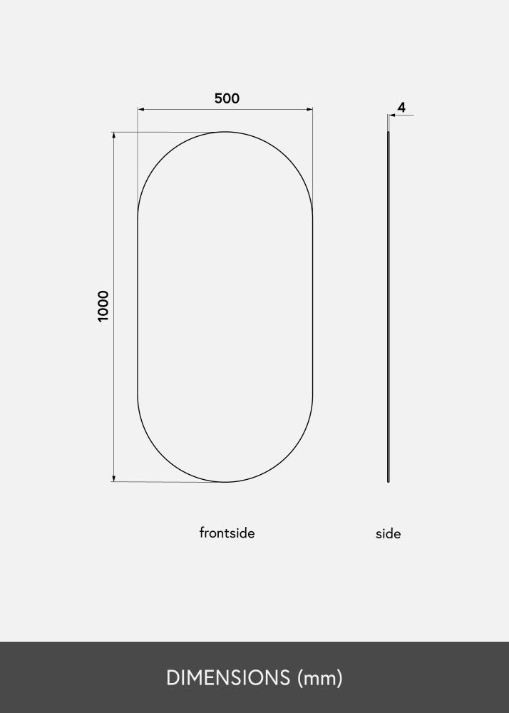 KAILA Miroir Oval Rose Gold 50x100 cm