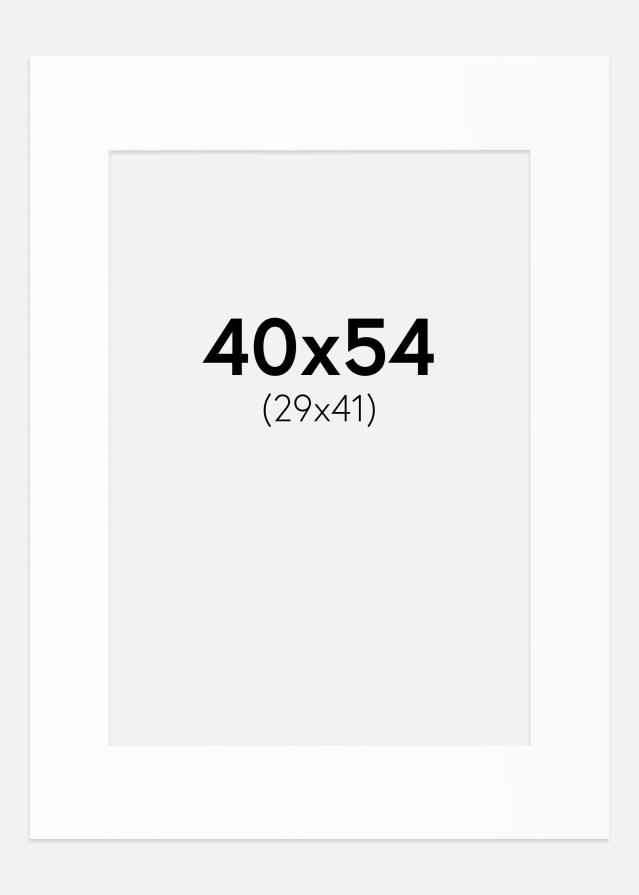 Passe-partout Blanc Standard (noyau blanc) 40x54 cm (29x41)