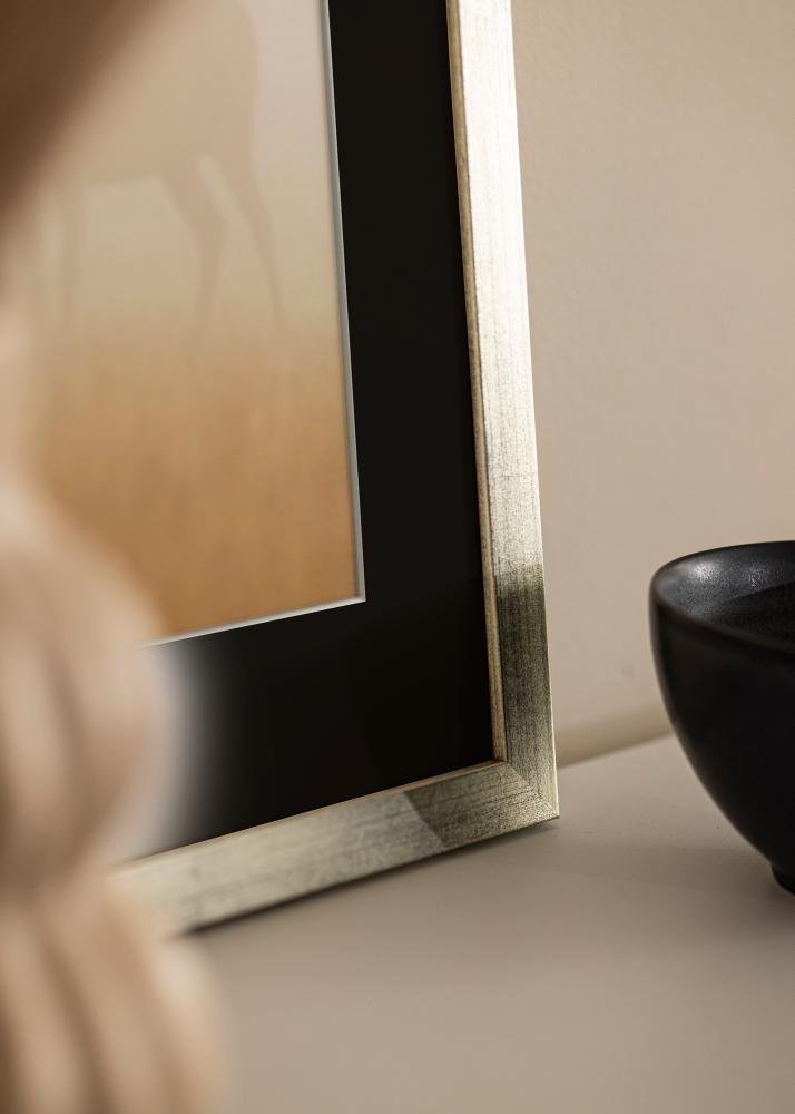 Cadre Stilren Argent 18x24 cm - Passe-partout Noir 13x18 cm