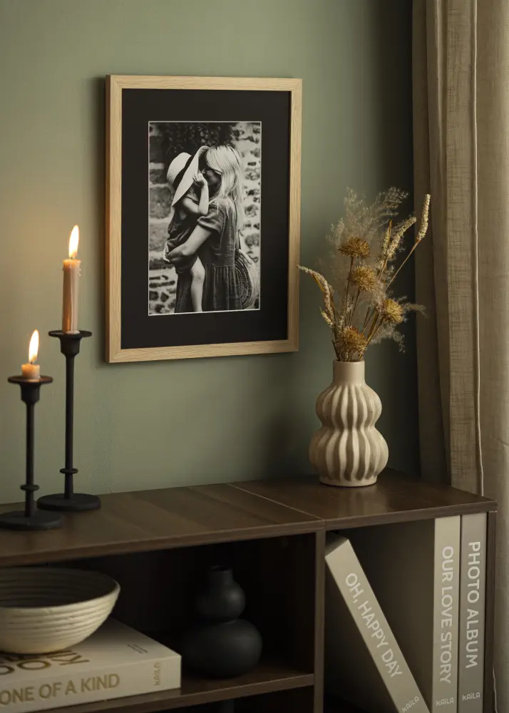 Passe-partout Noir Standard (noyau blanc) 33x60 cm (22x49)
