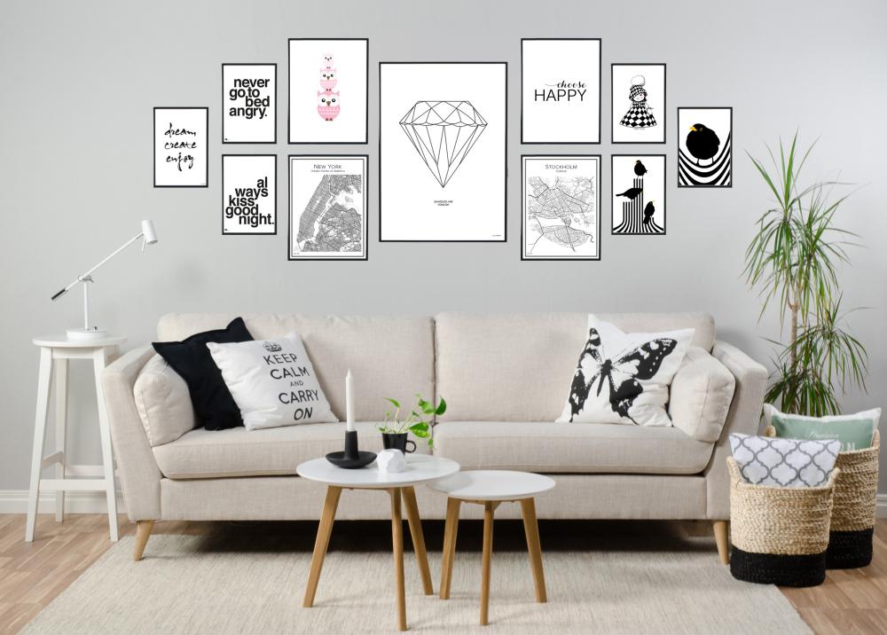 Choose happy - Svart Poster