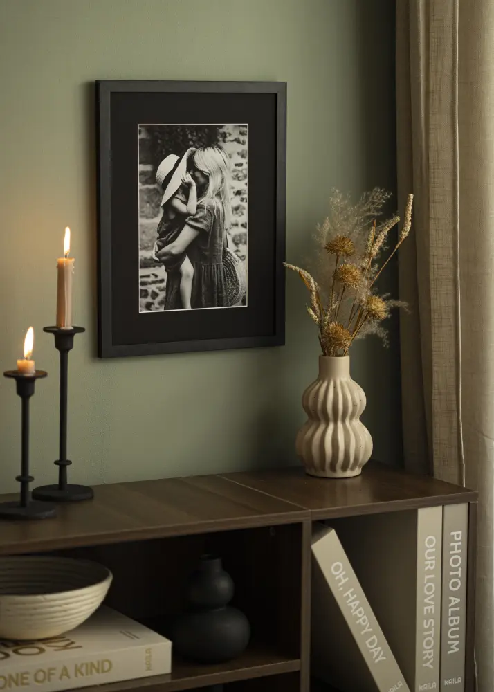 Passe-partout Noir Standard (noyau blanc) 33x60 cm (22x49)
