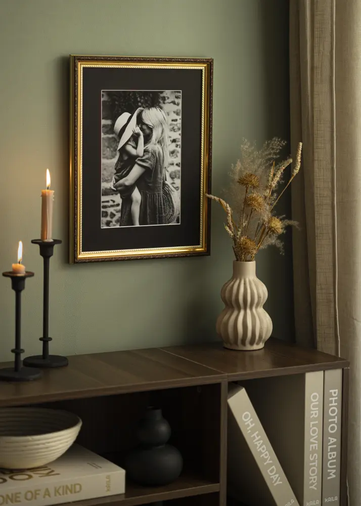 Passe-partout Noir Standard (noyau blanc) 33x60 cm (22x49)