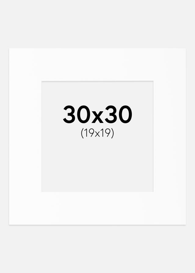 Passe-partout Blanc Standard (noyau blanc) 30x30 cm (19x19)