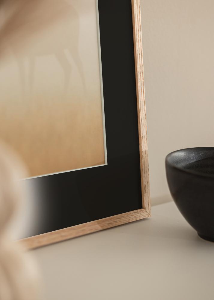 Cadre Mince Chêne 20x30 cm - Passe-partout Noir 15x21 cm (A5)