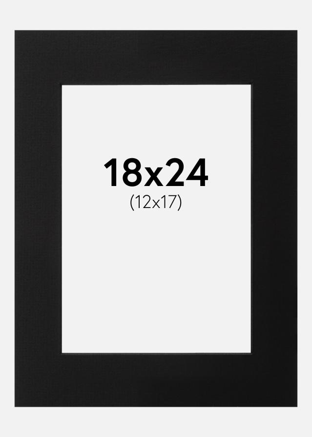 Passe-partout Noir (noyau noir) 18x24 cm (12x17)