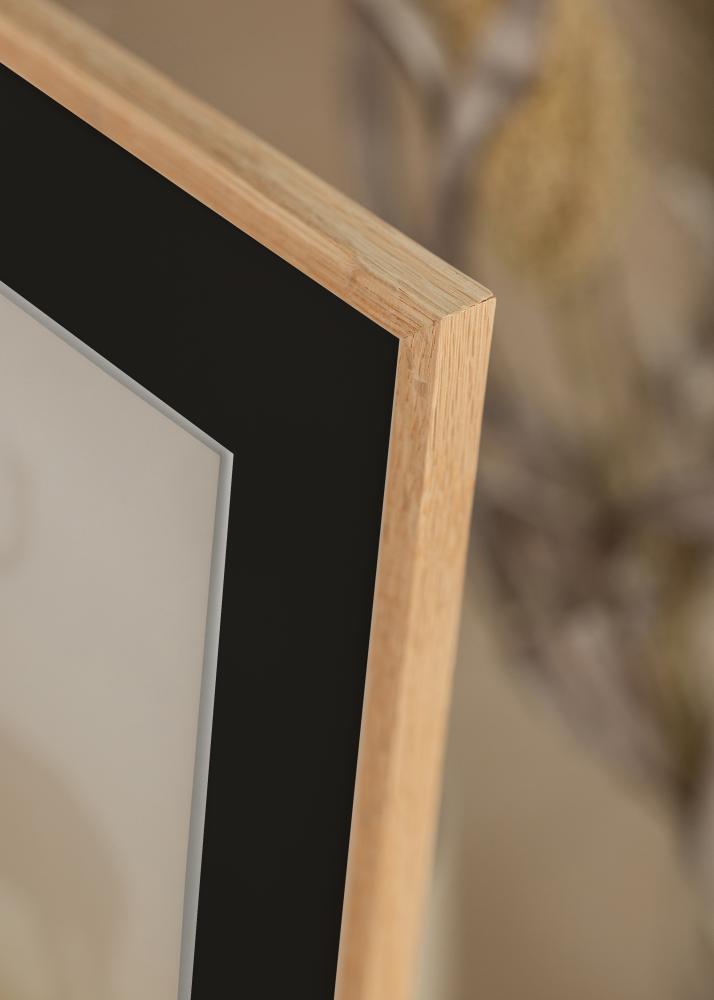 Cadre Mince Chêne 20x30 cm - Passe-partout Noir 15x21 cm (A5)