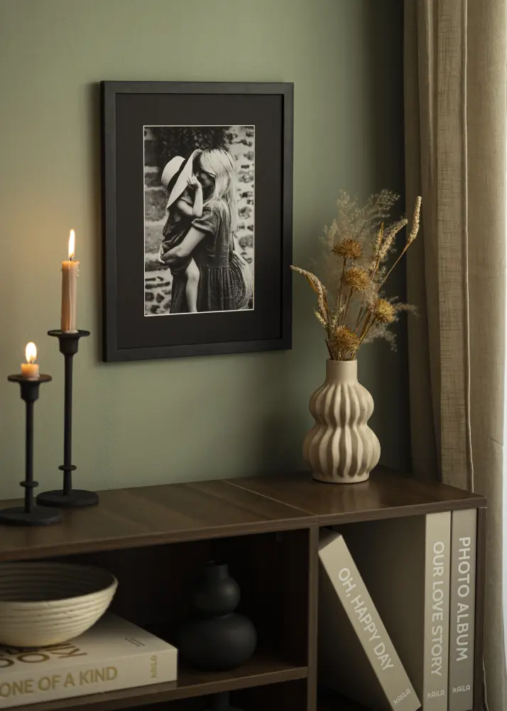 Passe-partout Noir Standard (noyau blanc) 40x40 cm (31x31)