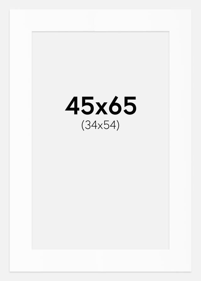 Passe-partout Blanc Standard (noyau blanc) 45x65 cm (34x54)