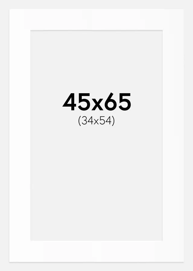 Passe-partout Blanc Standard (noyau blanc) 45x65 cm (34x54)