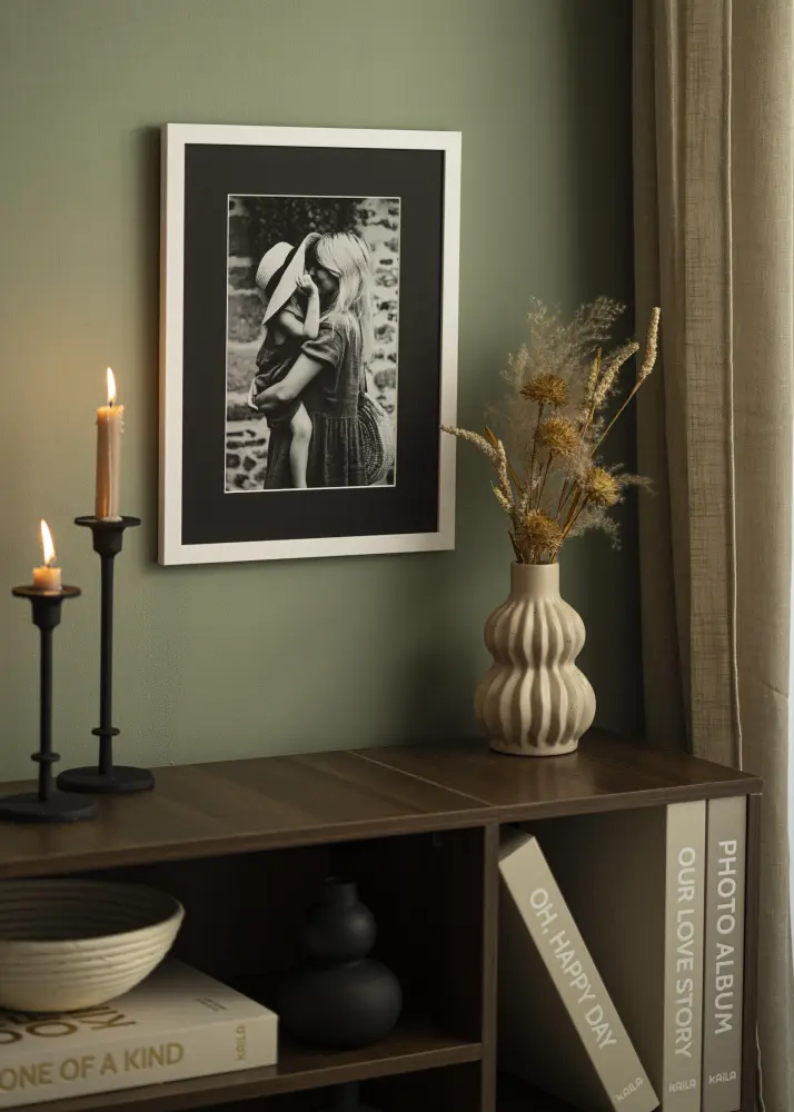 Passe-partout Noir Standard (noyau blanc) 40x40 cm (31x31)