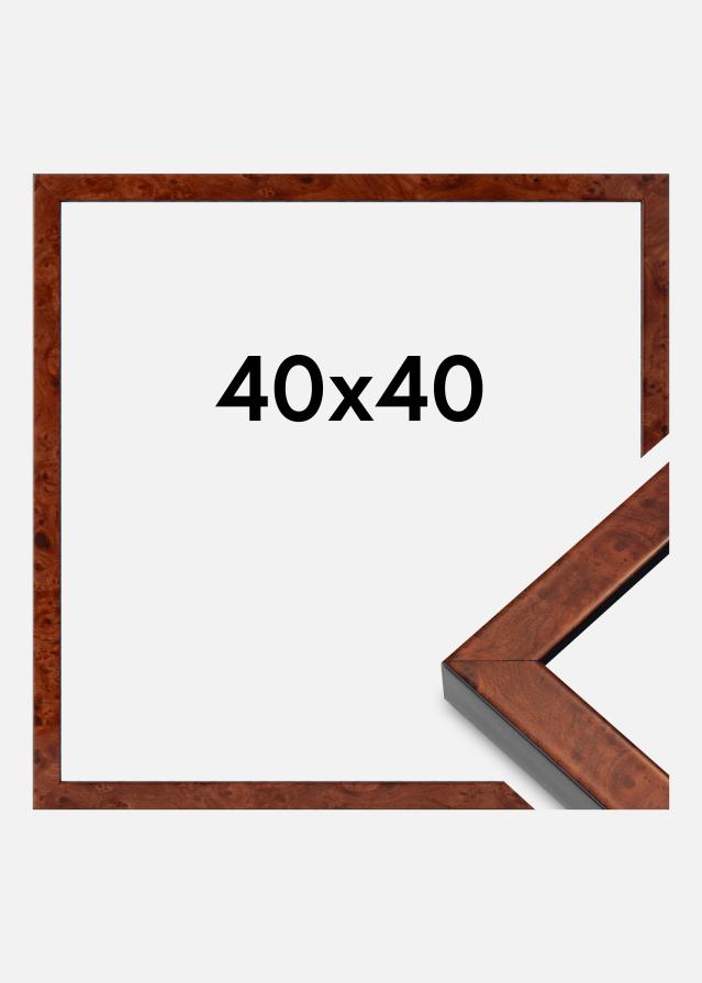 Cadre Hermes Verre acrylique Burr Walnut 40x40 cm