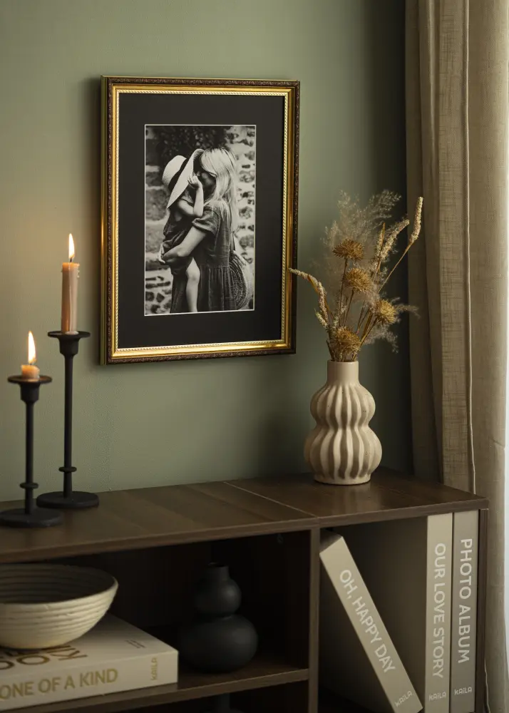Passe-partout Noir Standard (noyau blanc) 40x40 cm (31x31)