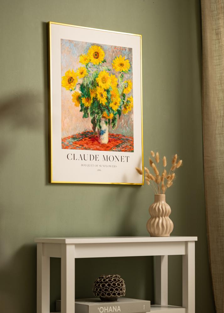 Cadre aluminium Verre acrylique Or 60x80 cm