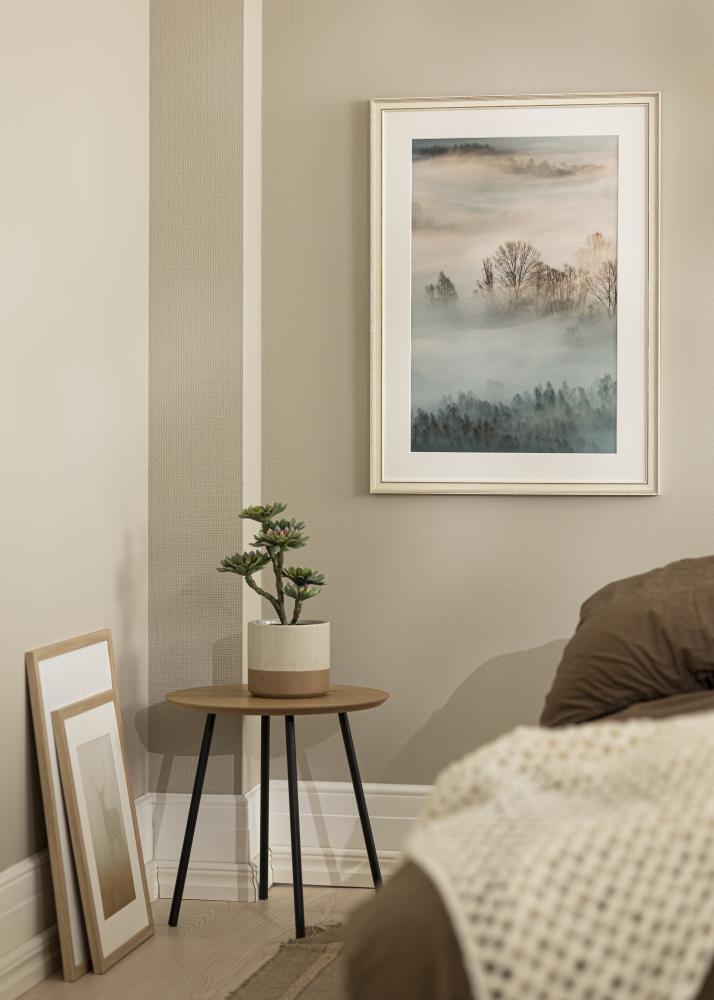 Cadre Shabby Chic Verre Acrylique Blanc 35x50 cm