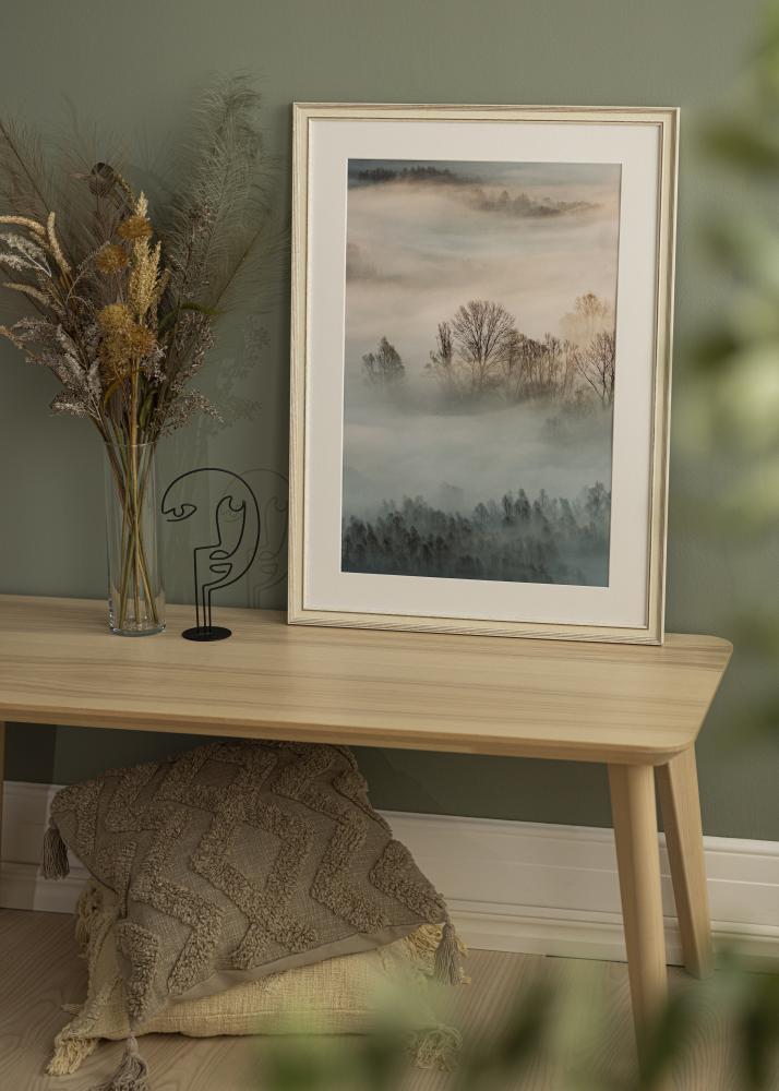 Cadre Shabby Chic Verre Acrylique Blanc 35x50 cm