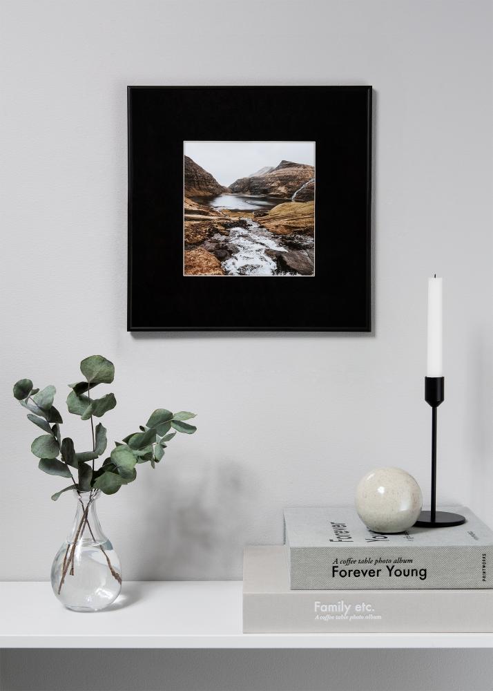 Passe-partout XL Noir (noyau blanc) 40x40 cm (19x19)