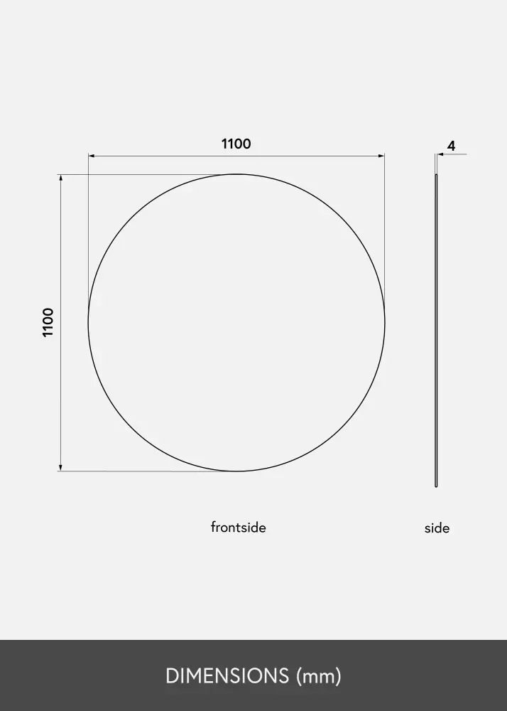 KAILA Miroir rond Rose Gold diamètre 110 cm
