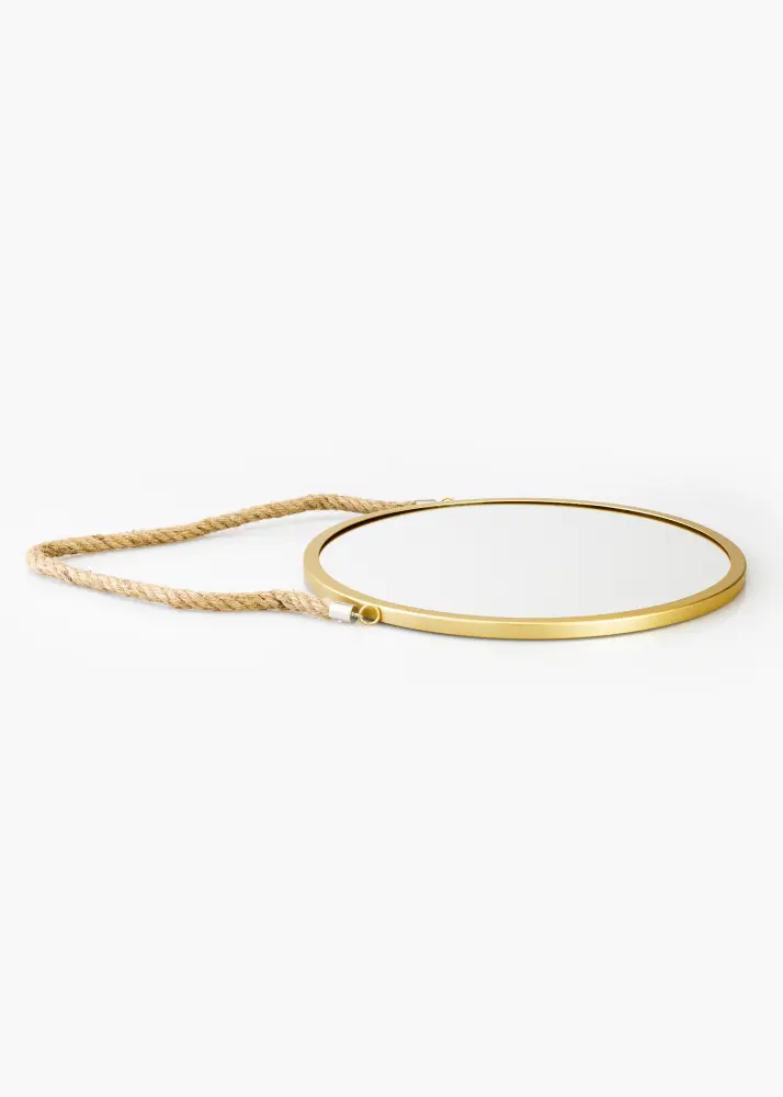 KAILA Miroir rond Rope - Or diamètre 30 cm