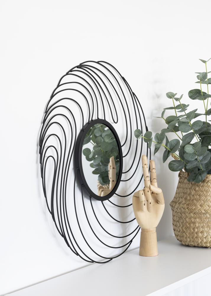 KAILA Miroir Storm - Noir diamètre 50 cm