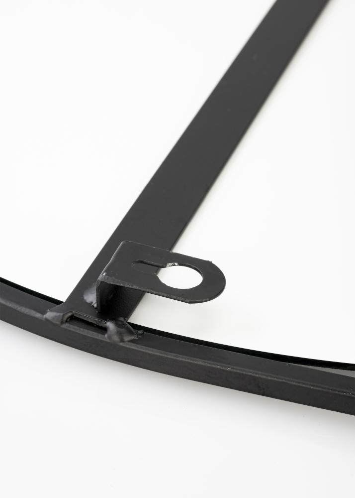 KAILA Miroir rond avec étagère - Noir 35x55 cm