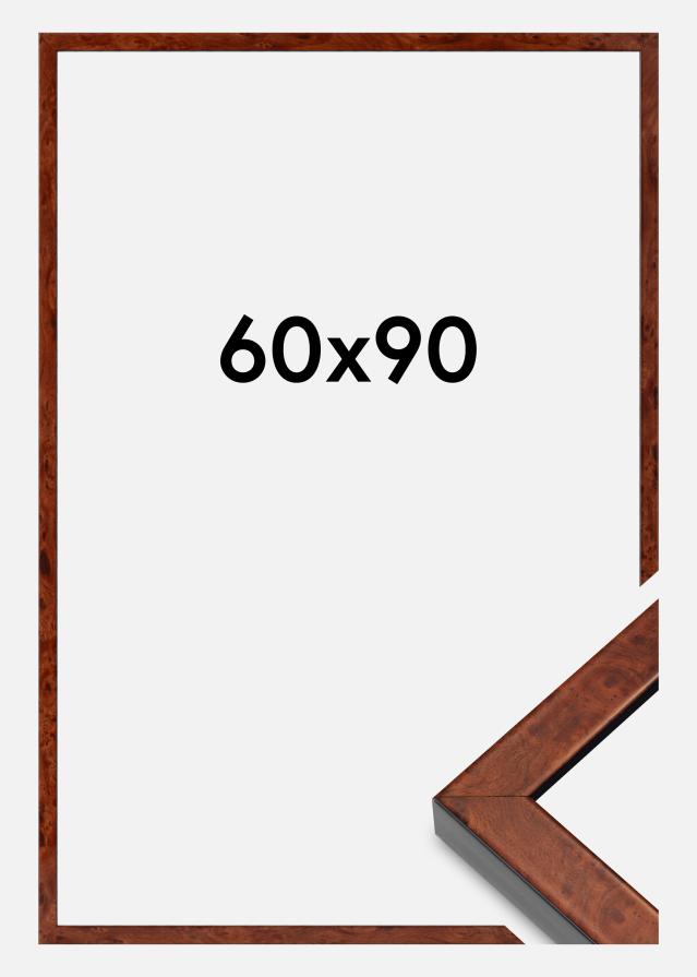 Cadre Hermes Verre acrylique Burr Walnut 60x90 cm