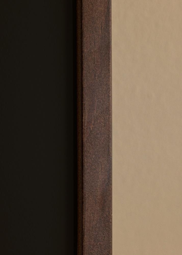 Cadre E-Line Noyer 30x40 cm - Passe-partout Noir 20x28 cm