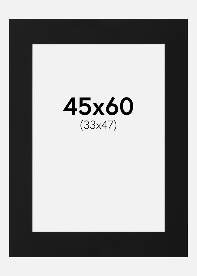 Passe-partout Noir Standard (noyau blanc) 45x60 cm (33x47)