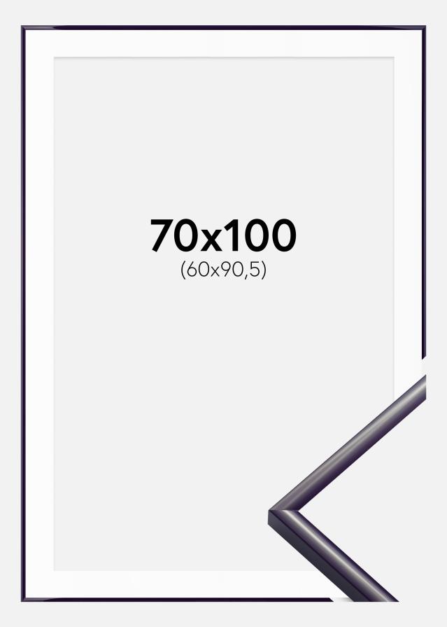 Cadre New Lifestyle Violet sombre 70x100 cm - Passe-partout Blanc 61x91,5 cm