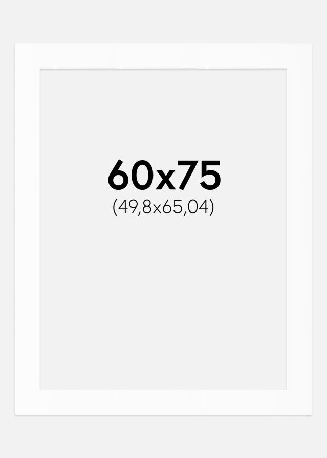 Passe-partout Blanc Standard (noyau blanc) 60x75 cm (49,8x65,04)