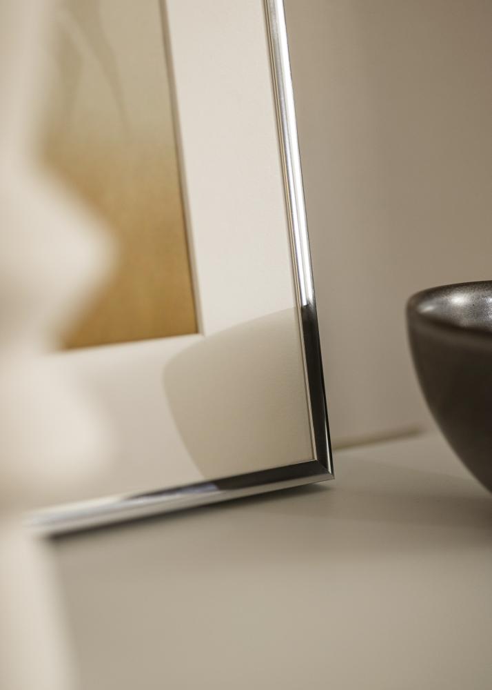 Cadre Aluminium Verre Acrylique Brillant Argent 21x29,7 cm (A4)