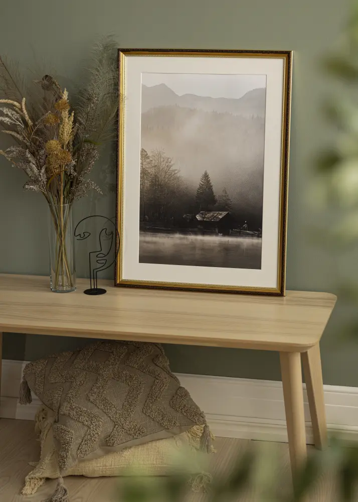 Cadre Abisko Or 70x100 cm - Passe-partout Blanc 60x90 cm