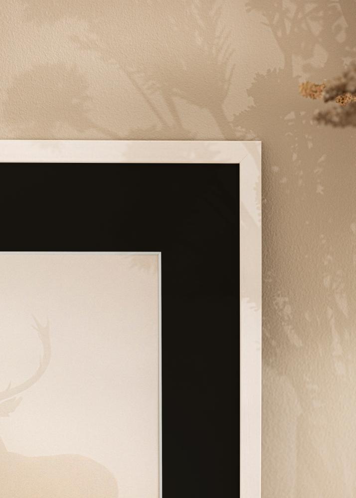 Cadre Edsbyn Blanc 40x40 cm - Passe-partout Noir 10x10 pouces (25,4x25,4 cm)