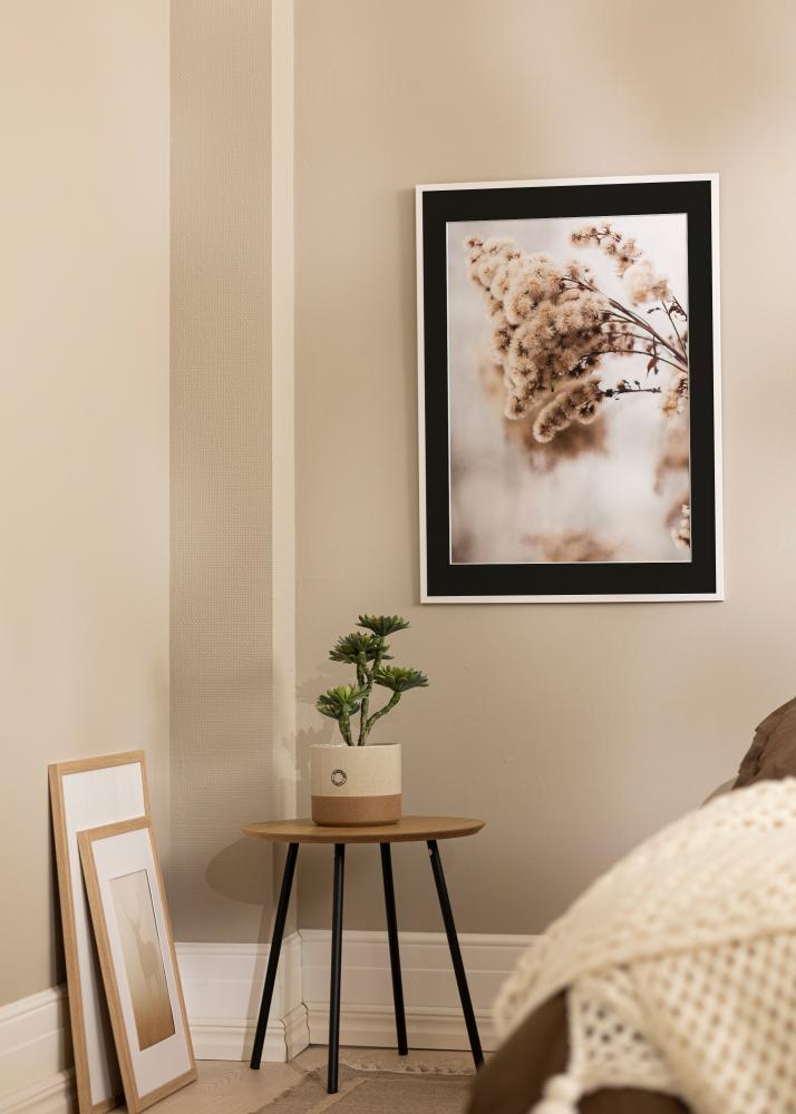 Cadre Edsbyn Blanc 40x40 cm - Passe-partout Noir 10x10 pouces (25,4x25,4 cm)