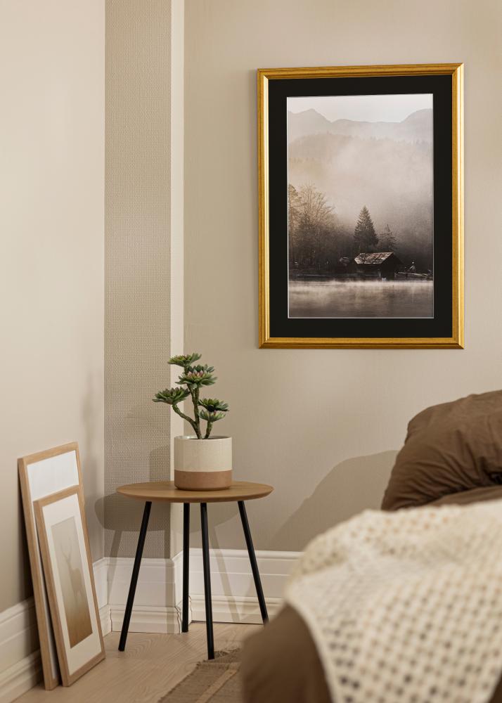 Cadre Västkusten Or 40x100 cm - Passe-partout Noir 30x90 cm