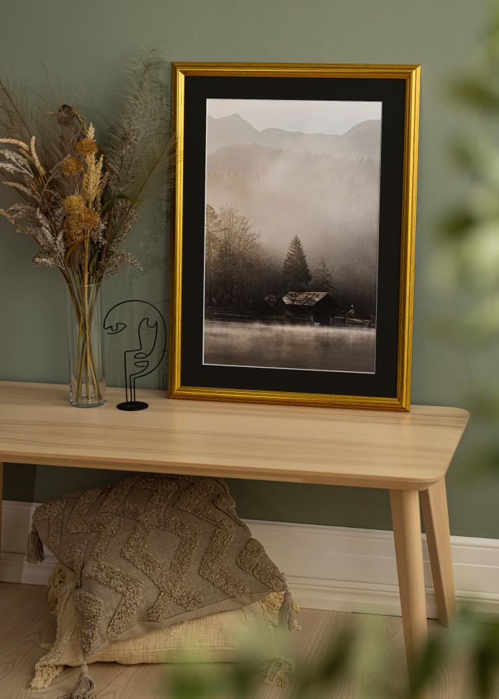 Cadre Västkusten Or 40x100 cm - Passe-partout Noir 30x90 cm