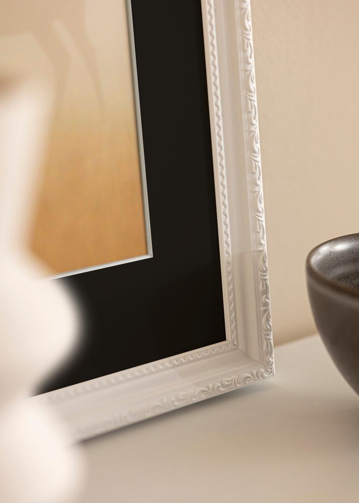 Cadre Abisko Blanc 24x30 cm - Passe-partout Noir 18x24 cm