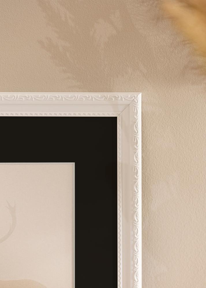 Cadre Abisko Blanc 24x30 cm - Passe-partout Noir 18x24 cm