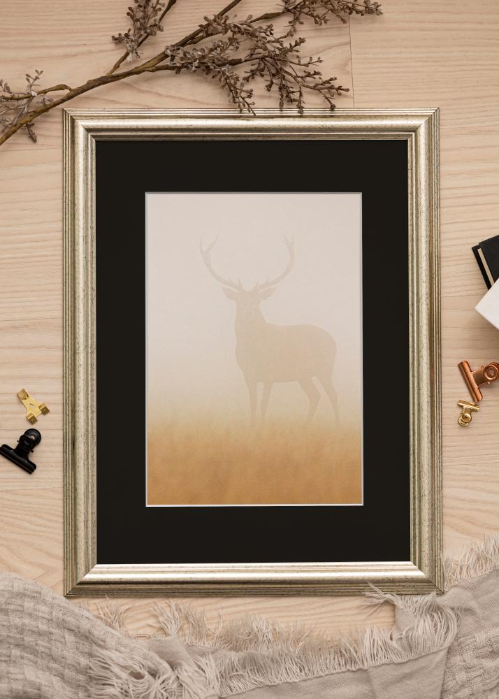 Cadre Västkusten Argent 70x100 cm - Passe-partout Noir 62x93 cm